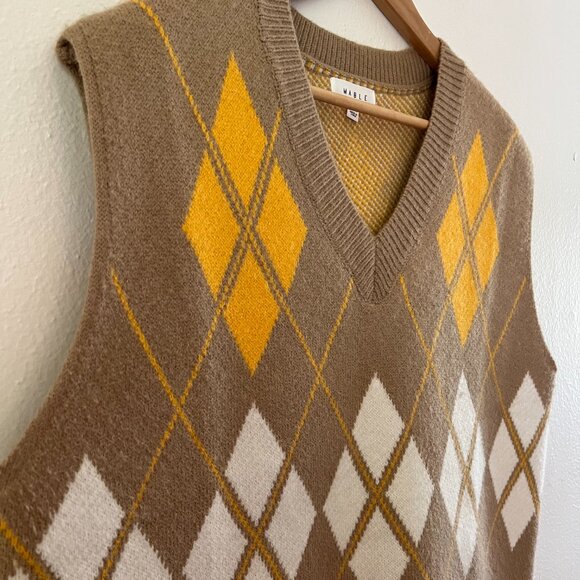 Mable Anthropologie Oversized Argyle Sweater Vest - Picture 3 of 5